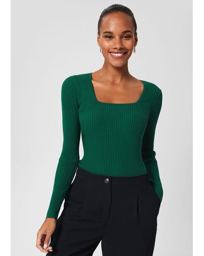 Hobbs Bethan Knitted Top - Green