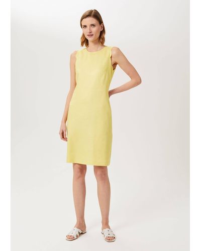 Hobbs Kira Linen Shift Dress - Yellow