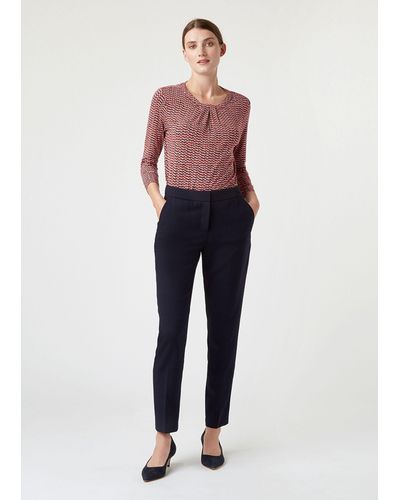 Hobbs Petite Gael Wool Blend Trouser With Stretch - Blue