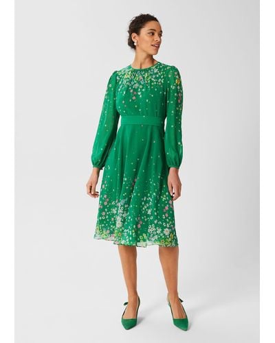 Hobbs Petite Maria Floral Dress - Green