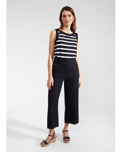 Hobbs Simone Crop Pants With Cotton - Blue