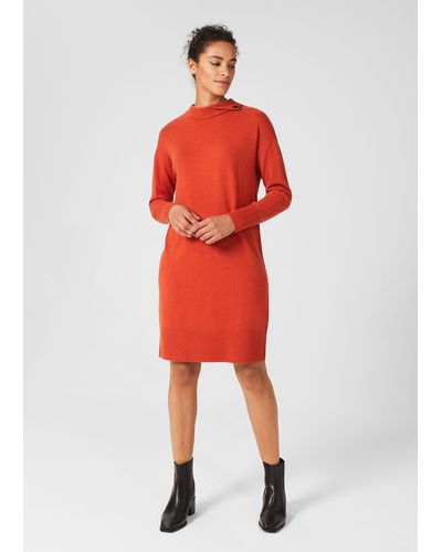 Hobbs Talia Knitted Dress - Orange