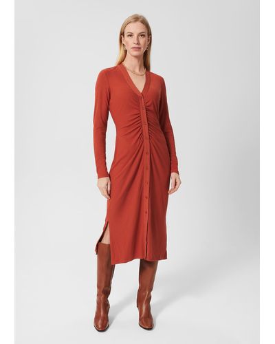 Hobbs Rib Hatty Jersey Dress - Red