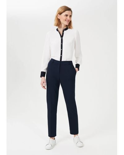 Hobbs Quin Tapered Trousers With Stretch - Blue