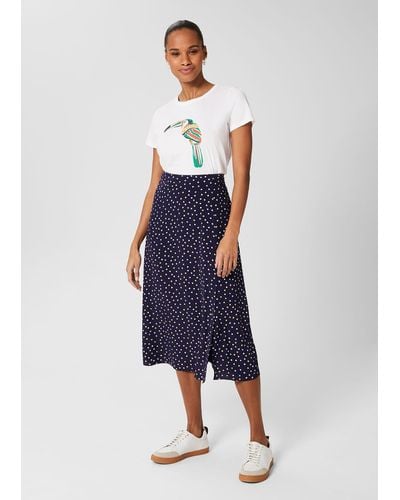 Hobbs Annette Printed Midi Skirt - Blue