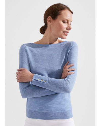 Hobbs Perla Merino Wool Sweater - Blue