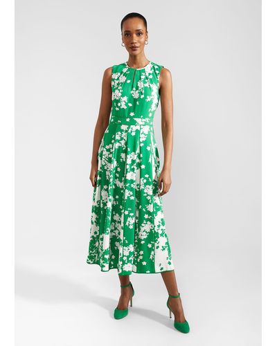 Hobbs Petite Angelica Floral Midi Dress - Green