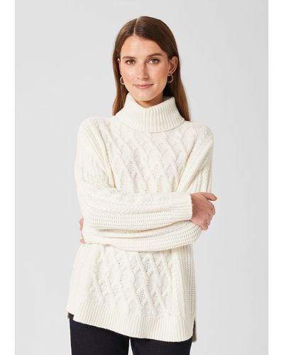 Hobbs Shauna Cable Jumper With Alpaca in White