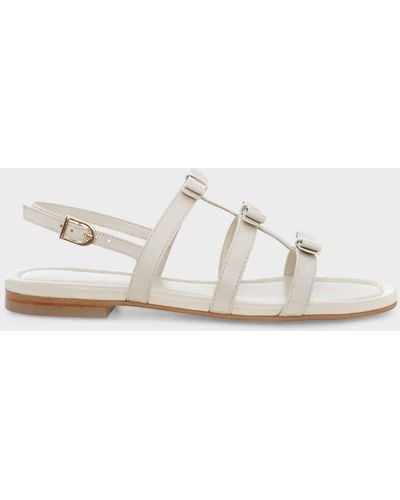 Hobbs Holly Leather Bow Sandals - White