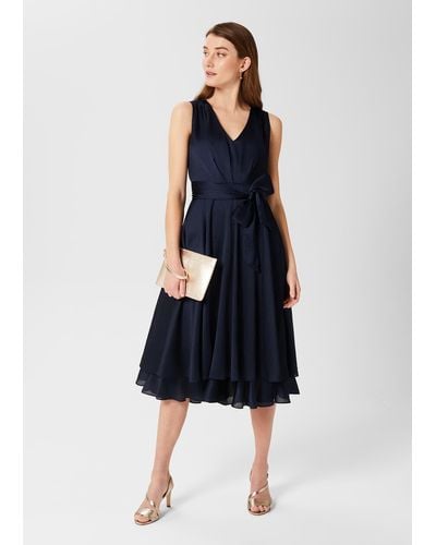 Hobbs Viola Fit And Flare Dress - Blue