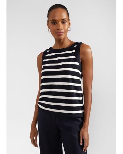 Hobbs Maddy Cotton Striped Top - Blue