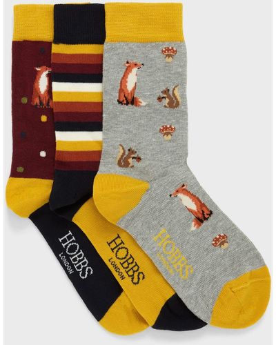 Hobbs Autumn Fox Sock Set - Multicolour