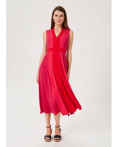 Hobbs Jilly Fit And Flare Dress - Red