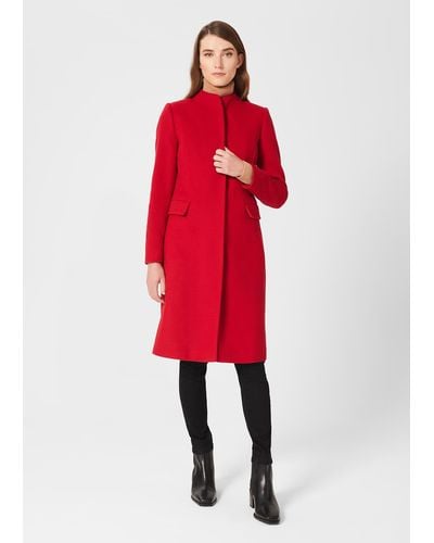 Hobbs Petite Rhiannon Wool Blend Coat - Red