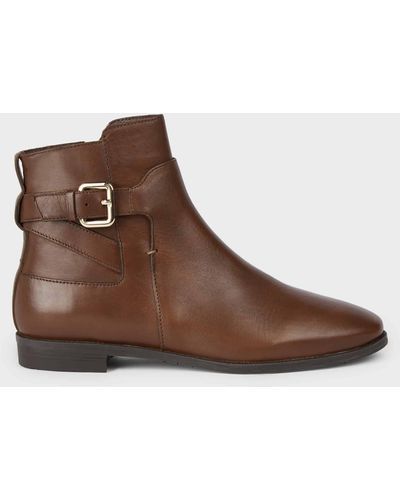 Hobbs Zoe Leather Ankle Boots - Brown