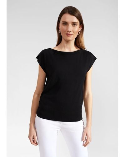 Hobbs Leona Knitted Top With Wool - Black