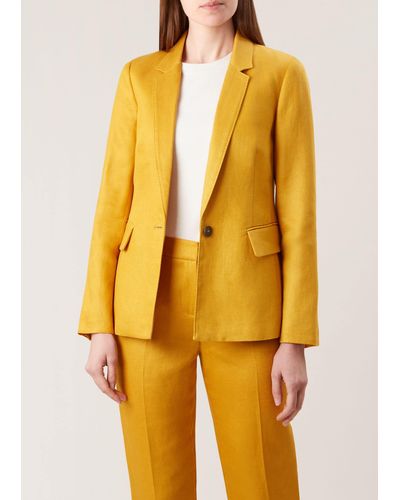 Hobbs Anthea Linen Jacket - Yellow