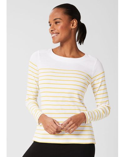 Hobbs Constance Cotton Striped Top - White