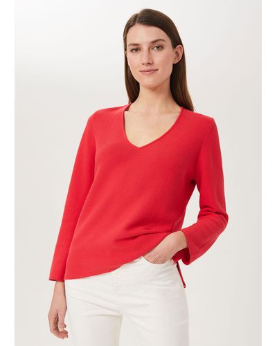 Hobbs Blanche Cotton Sweater - Red