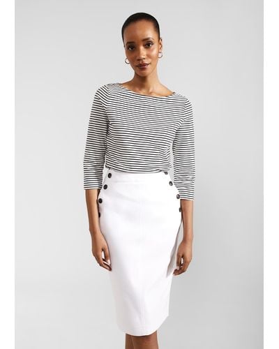 Hobbs Anita Skirt With Cotton - Grey