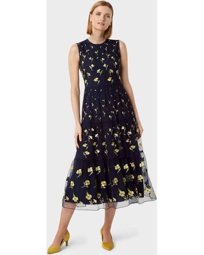 Hobbs Bethany Embroidered Dress - Blue