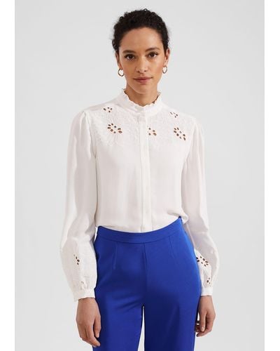 Hobbs Ada Embroidered Top - White
