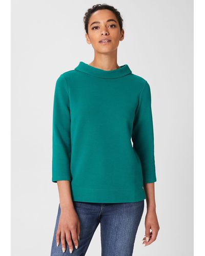 Hobbs Betsy Textured Top With Cotton - Green