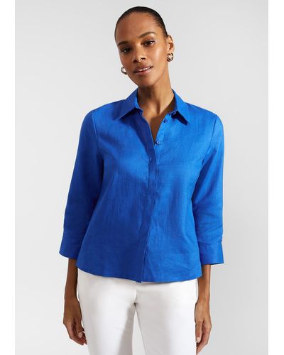 Hobbs Nita Linen Shirt - Blue