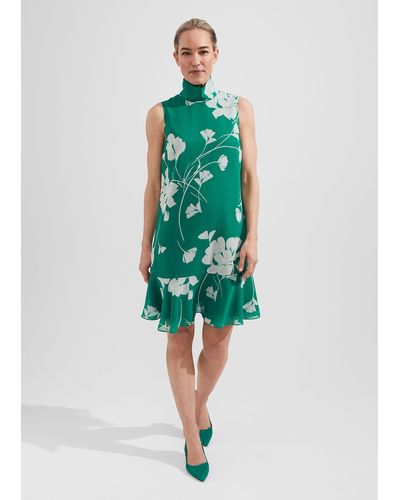 Hobbs Madeline Floral A Line Dress - Green