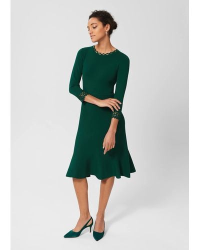 Hobbs Erin Knitted Dress - Green