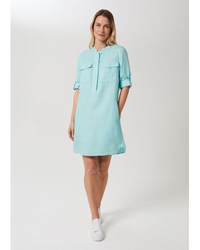 Hobbs Milla Linen Blend Tunic Dress - Blue
