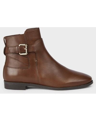 Hobbs Zoe Leather Ankle Boots - Brown
