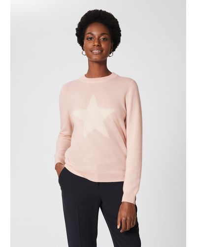 Hobbs Cashmere Trudy Star Sweater - Pink