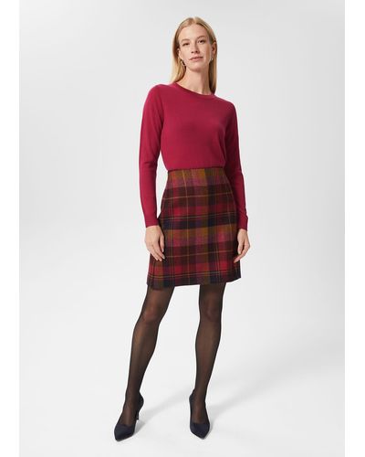 Hobbs Lacey Wool Skirt - Red