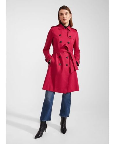 Hobbs Saskia Shower Resistant Trench Coat - Red