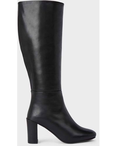 Hobbs Anastasia Leather Knee High Boots - Black