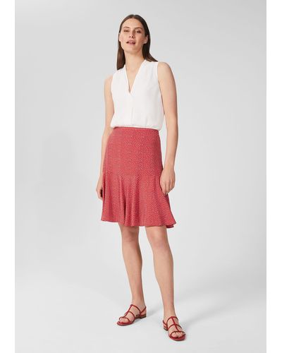 Hobbs Catalina Printed Skirt - Red