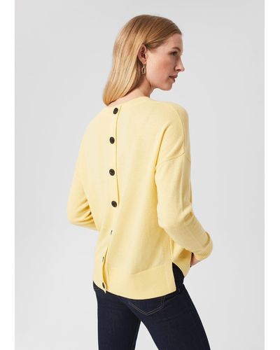 Hobbs Lydia Button Jumper With Cashmere - Natural