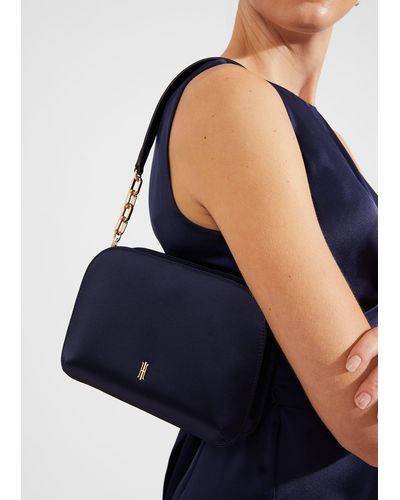 Hobbs Milan Satin Shoulder Bag - Blue