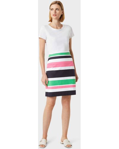 Hobbs Alya Cotton Blend Stripe A Line Skirt - Multicolor