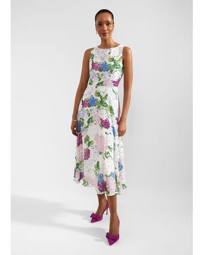 Hobbs Petite Carly Floral Dress - White