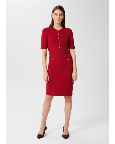 Hobbs Noa Knitted Dress - Red