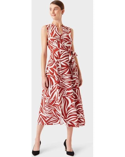 Hobbs Shelly Printed Belted Dress - Red
