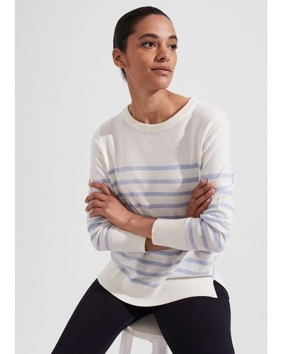 Hobbs Willa Stripe Sweater With Merino Wool - White
