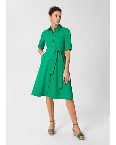 Hobbs Tyra Belted Dress - Green