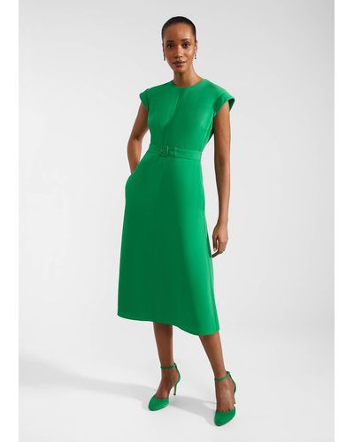 Hobbs Meera Belted Dress - Green