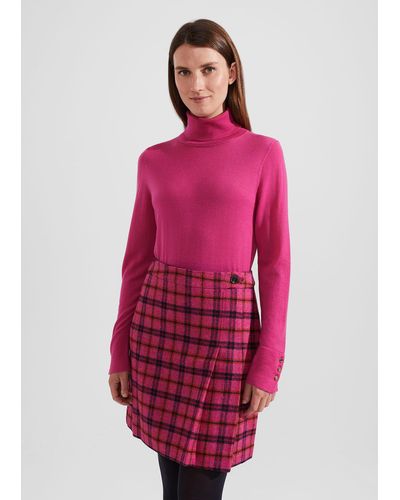 Hobbs Lara Merino Wool Roll Neck Sweater - Pink