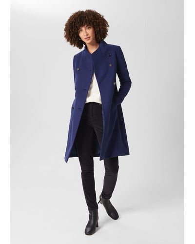 Hobbs Johanna Wool Blend Coat - Blue