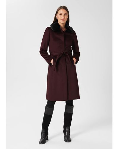 Hobbs Edeline Wool Coat With Faux Fur Collar - Multicolour