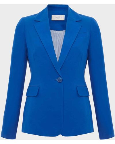 Hobbs Fletcher Silk Linen Jacket - Blue